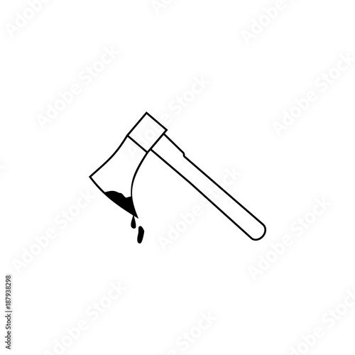 bloody ax icon. Elements of human deaths icon. Premium quality graphic design icon. Baby Signs, outline symbols collection icon for websites, web design, mobile app