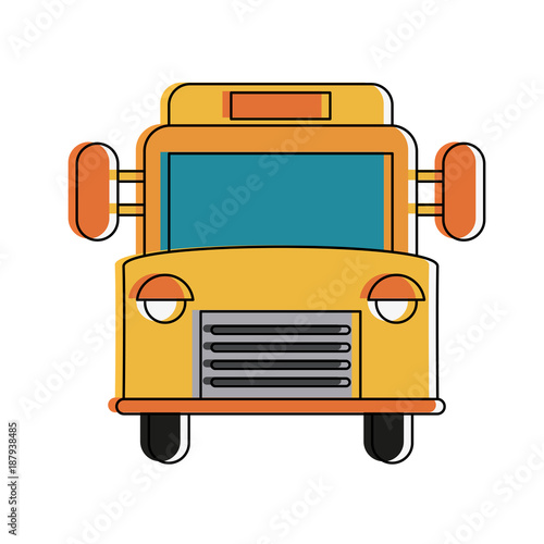 School bus frontview icon vector illustration graphic design