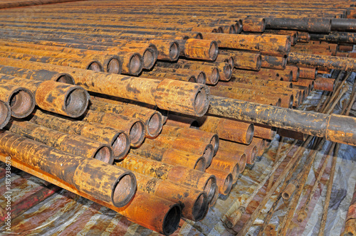 The rusty metal pipe