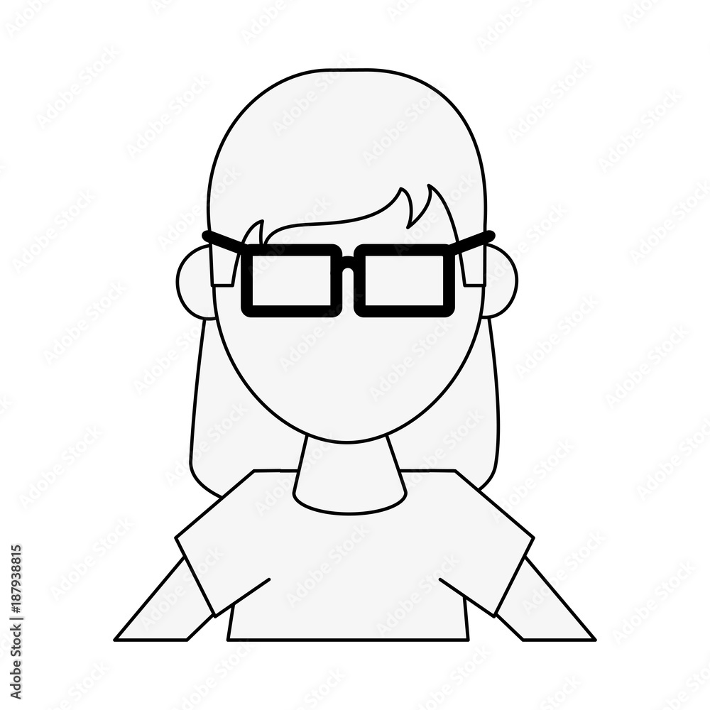 Fototapeta premium Geek woman avatar icon vector illustration graphic design