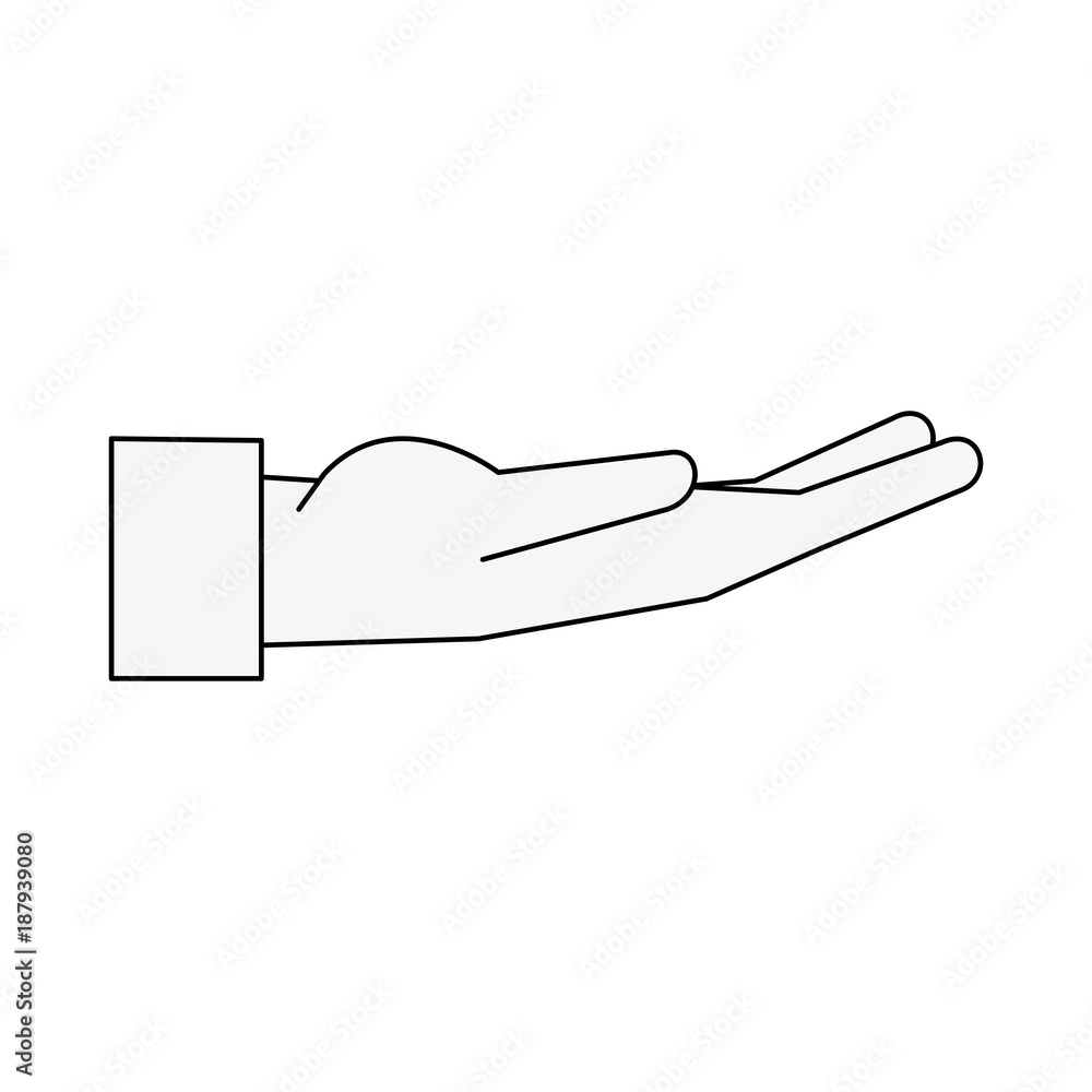 Hand with palm open icon vector illustration graphic design Hand with palm open icon vector illustration graphic design