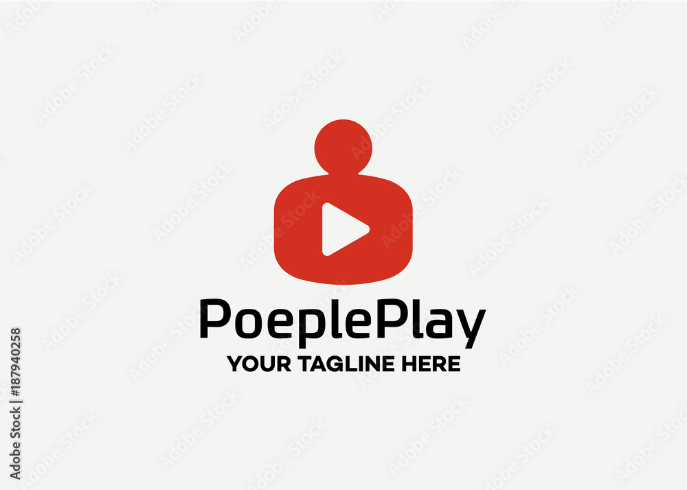 People Play Logo Template Design Vector, Emblem, Design Concept, Creative Symbol, Icon