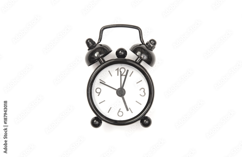 An Isolated Classic Black Alarm Clock An Isolated Classic Black Alarm Clock