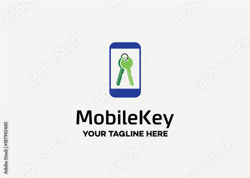 Mobile Key Logo Template Design Vector, Emblem, Design Concept, Creative Symbol, Icon