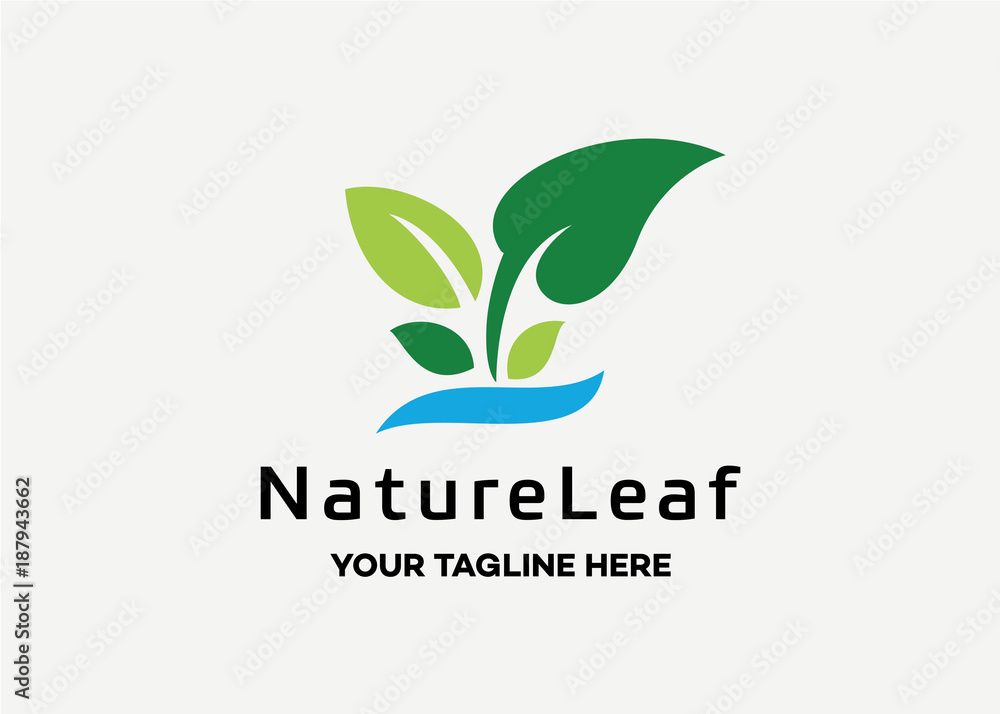 Nature Leaf Logo Template Design Vector, Emblem, Design Concept, Creative Symbol, Icon