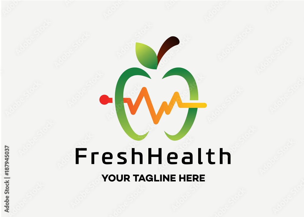 Fresh Health Logo Template Design Vector, Emblem, Design Concept, Creative Symbol, Icon