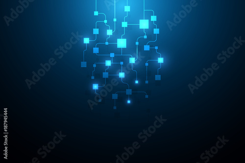 abstract circuit networking blockchain concept background