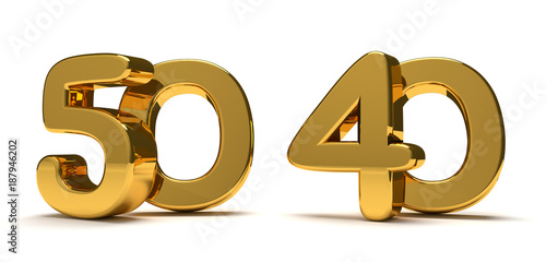 50 40 golden 3d render