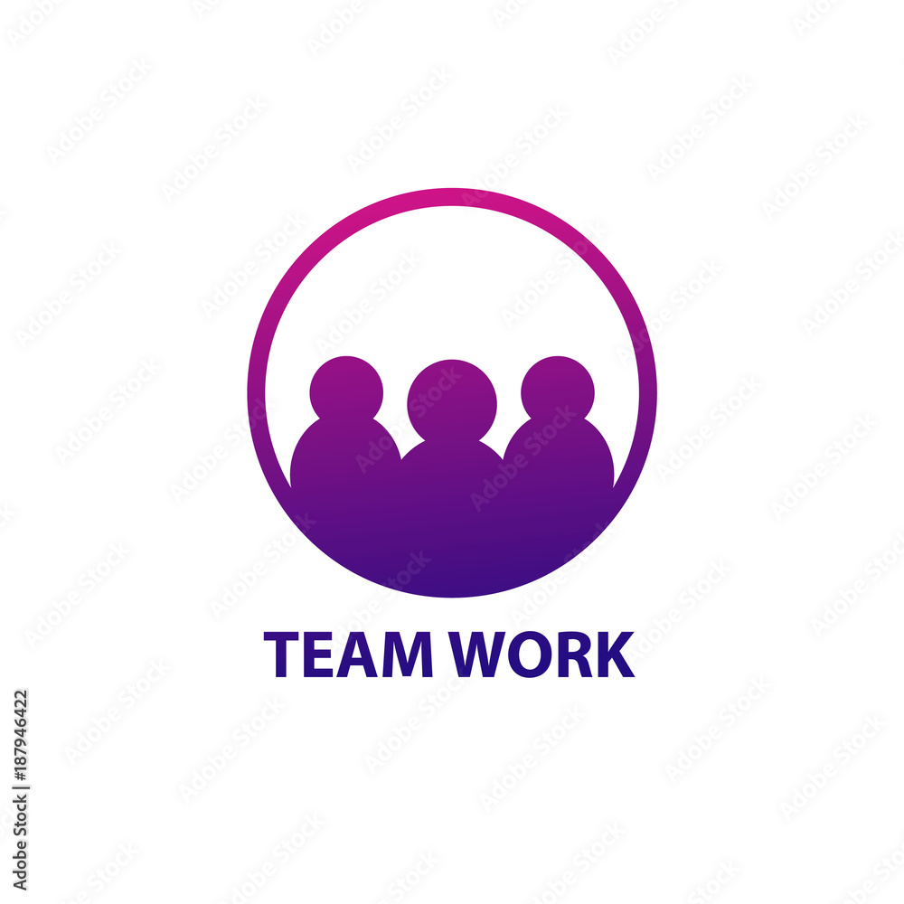 Team Work Concept Logo Design Template