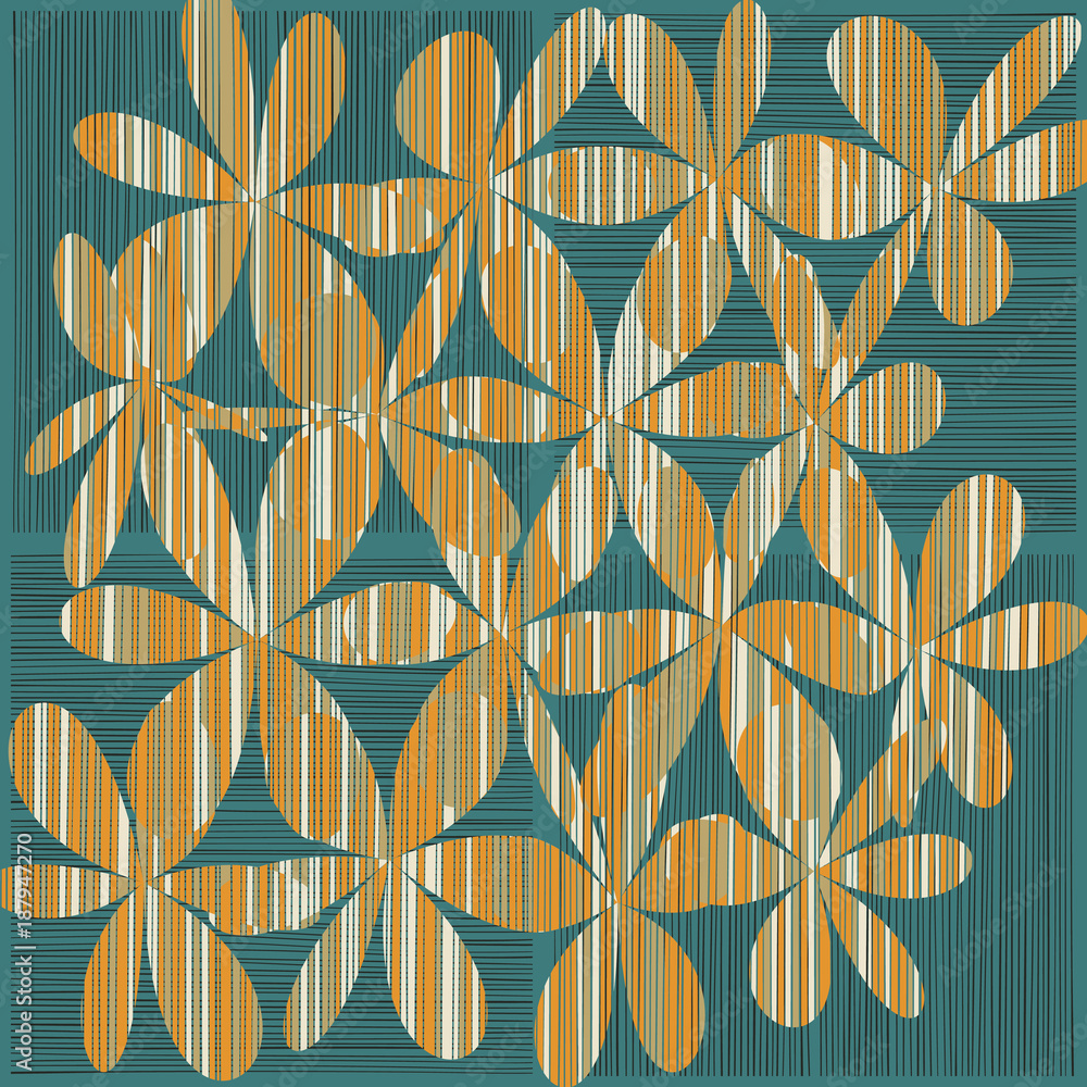 Set of Grunge Flower Shapes Set of Grunge Flower Shapes
