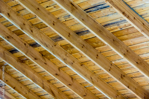 Wooden roof of a large house