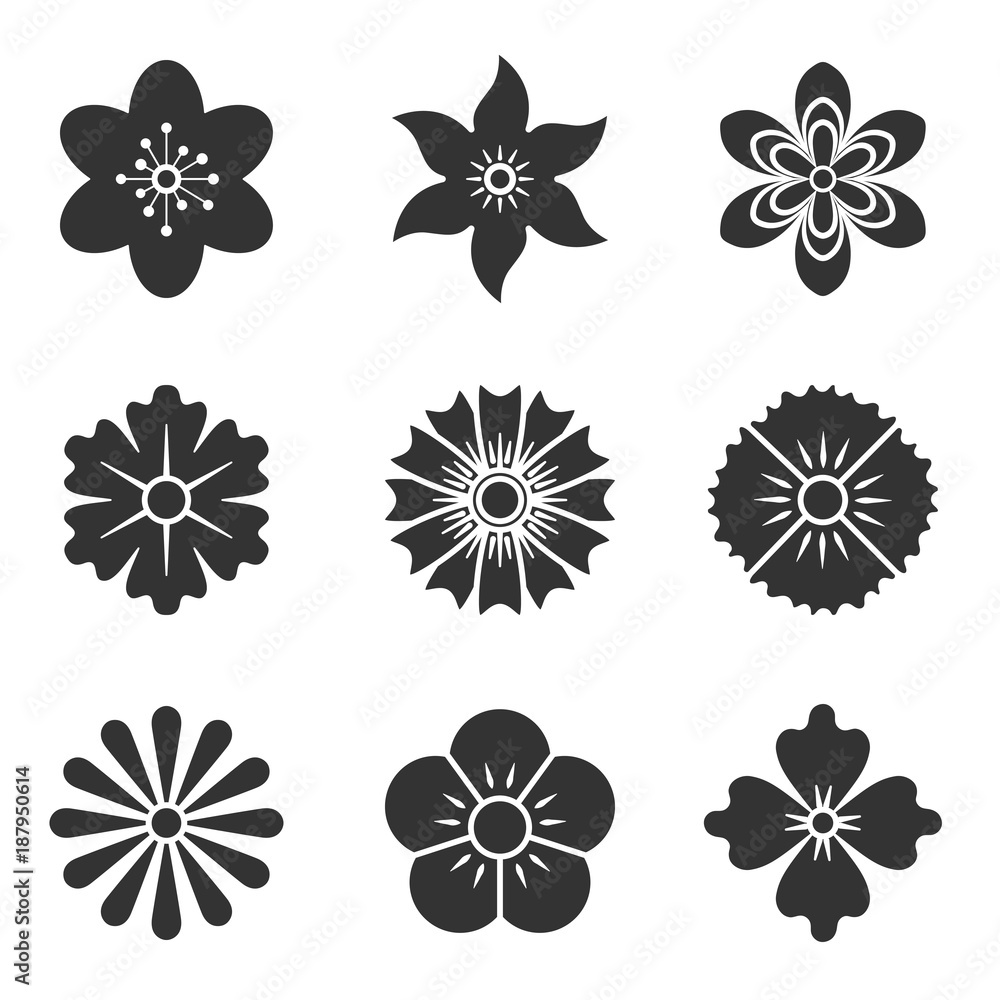 Icons of flowers. Icons of flowers.