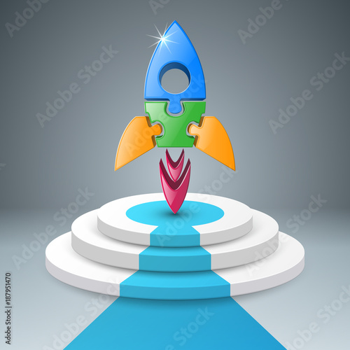 Rocket icon. Abstract  illustration Infographic.