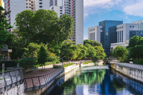 Water channel in the green city