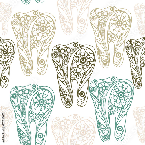 Seamless texture with decorative tooth 7