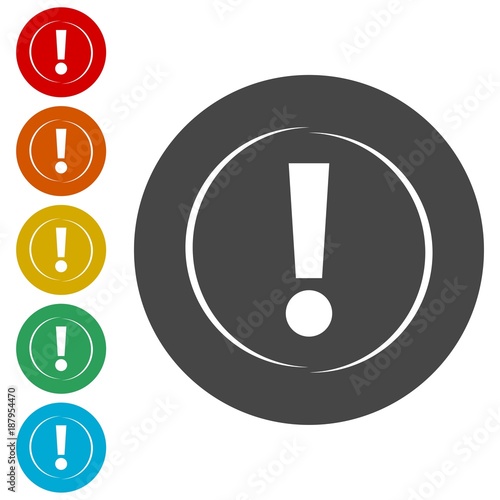 Exclamation mark sign icon, Alert icon 