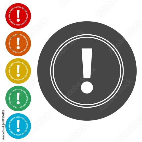 Exclamation mark sign icon, Alert icon 