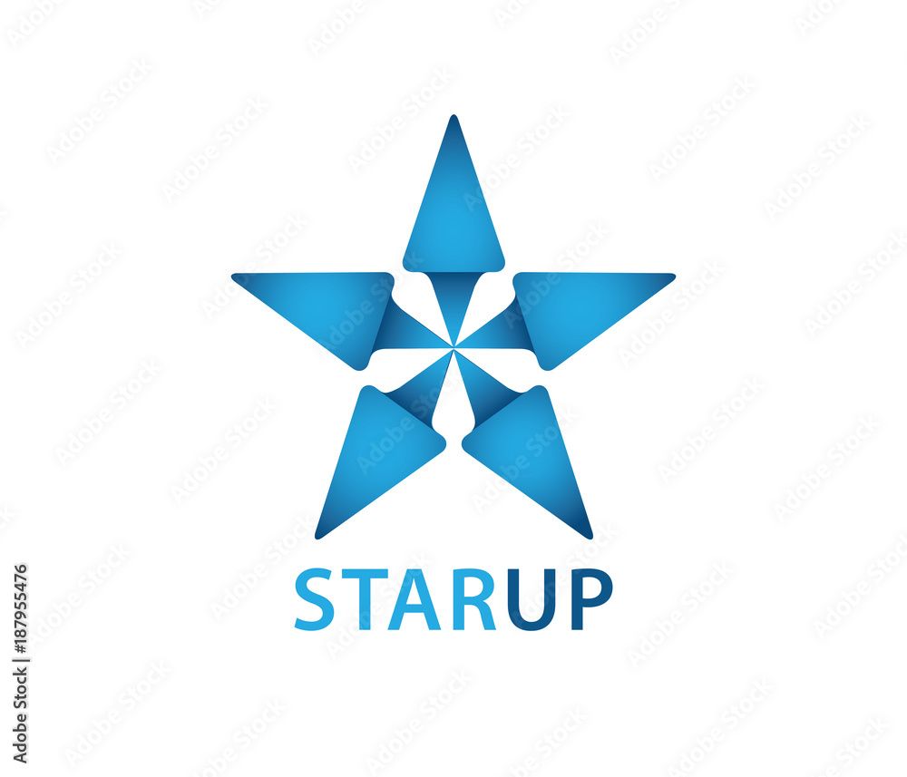 blue star up vector logo blue star up vector logo