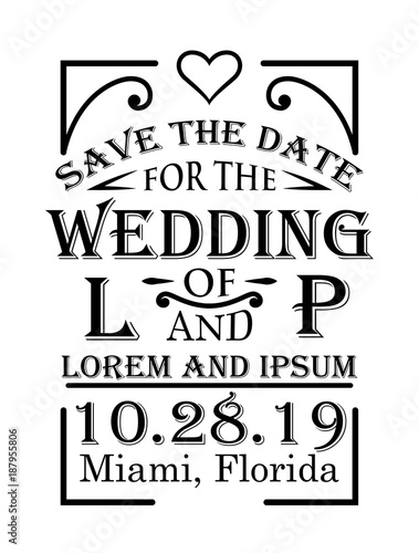 Save the Date wedding invitation design appropriate for weddings.