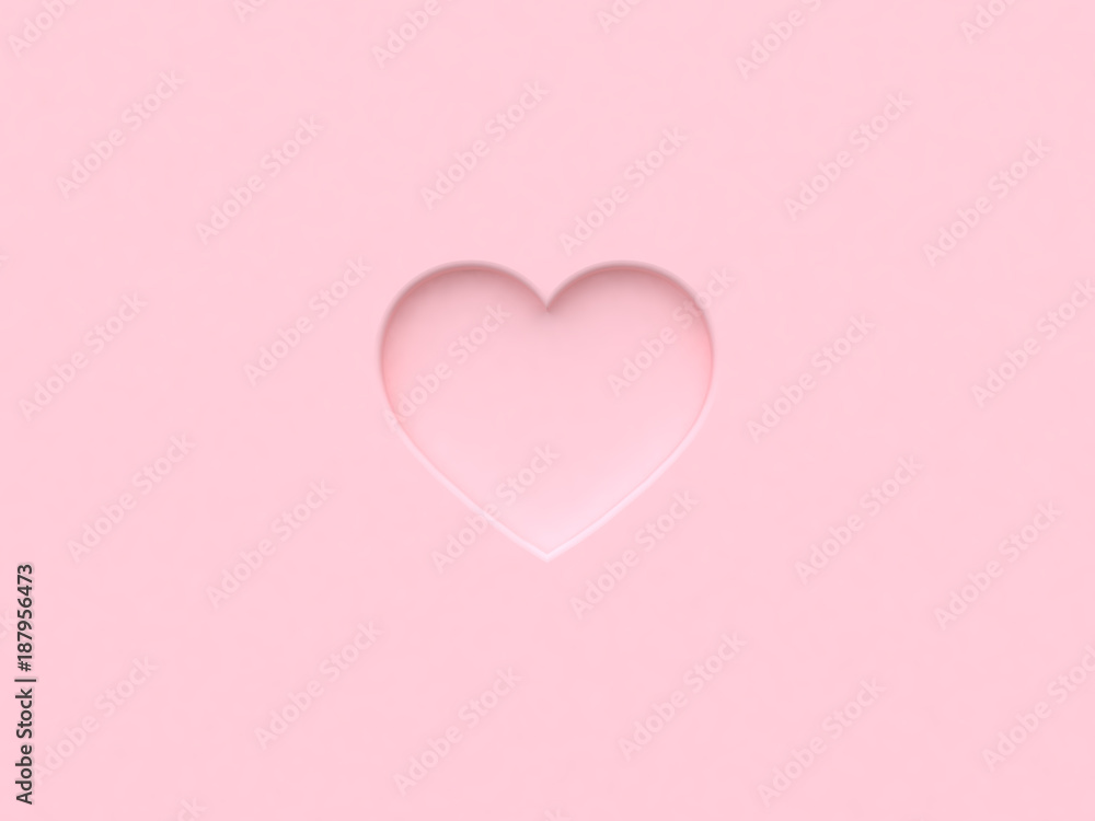 abstract pink background 3d rendering heart valentine concept