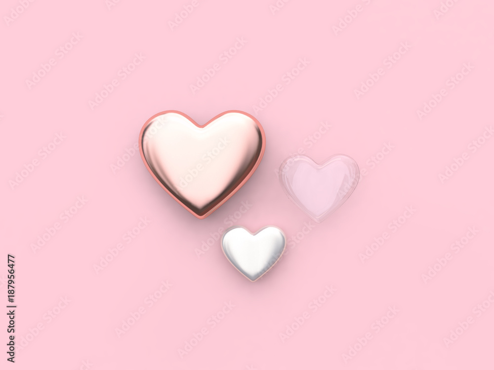 3d rendering metallic pink white clear heart pink background valentine concept 3d rendering metallic pink white clear heart pink background valentine concept