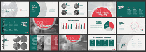 Green Red Presentation templates element . Vector infographics. Use in Presentation, flyer and leaflet, corporate report, marketing, advertising, annual report, banner.