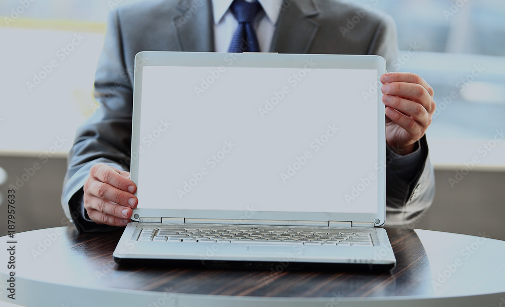 laptop with a blank screen useful for composition. laptop with a blank screen useful for composition.