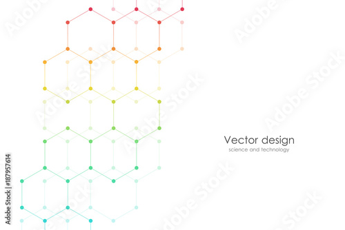 Abstract hexagonal background. Medical, scientific or technological concept. Geometric polygonal graphics. vector illustration.