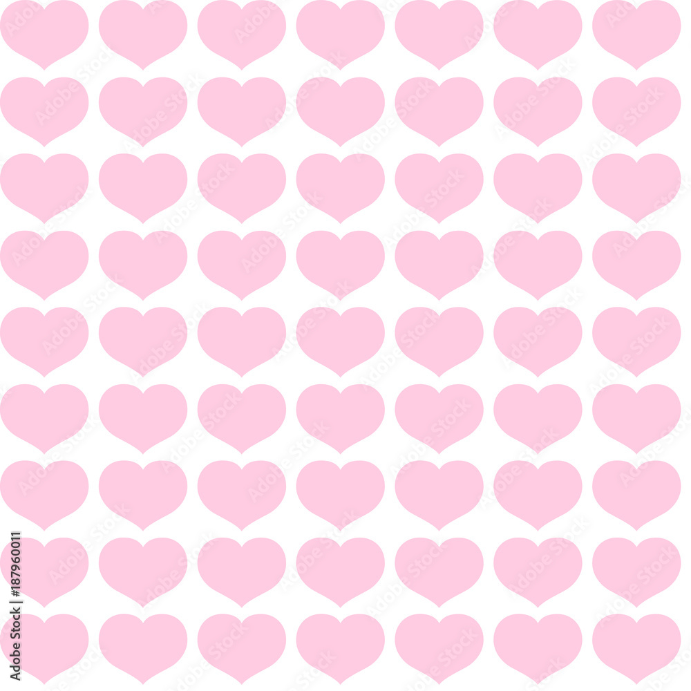 Seamless pattern from pink hearts on a white background Decorative ornament of hearts for design of templates greeting cards banners posters for Valentine's Day Romantic pattern for wallpaper Vector