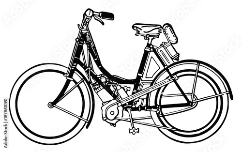 Fahrrad mit Motor-Bicycle with Engine-vintage