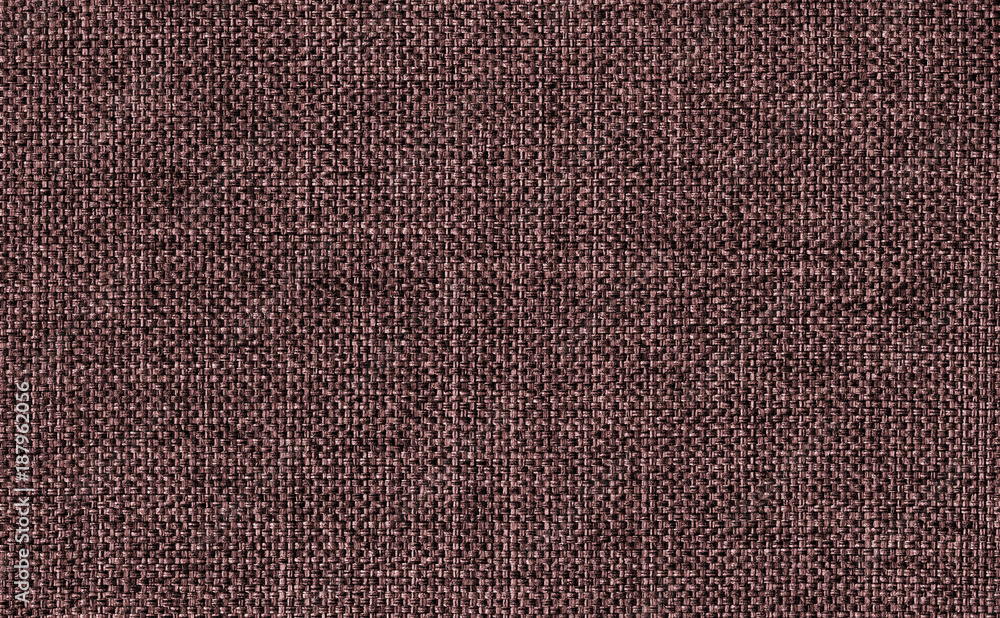 Closeup dark brown color fabric texture. Strip dark brown fabric