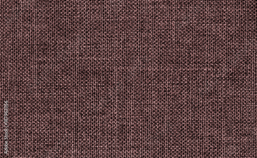 Closeup dark brown color fabric texture. Strip dark brown fabric pattern design or upholstery abstract background Hi resolution image.