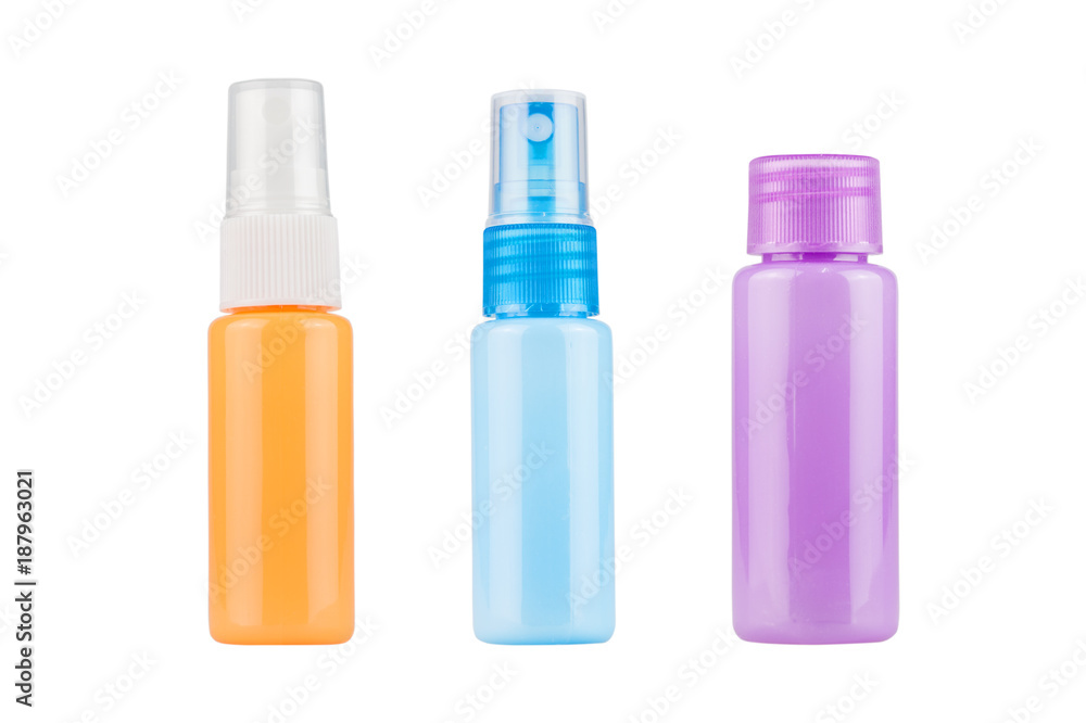 set of plastic bottle isolated on white background - clipping paths