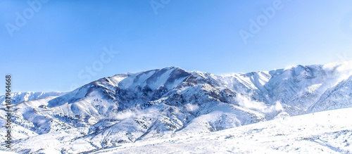 Beautiful Snow-covered mountains in winter in sunny weather © kvdkz