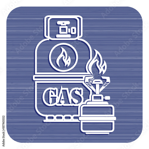 Camping stove with gas bottle icon