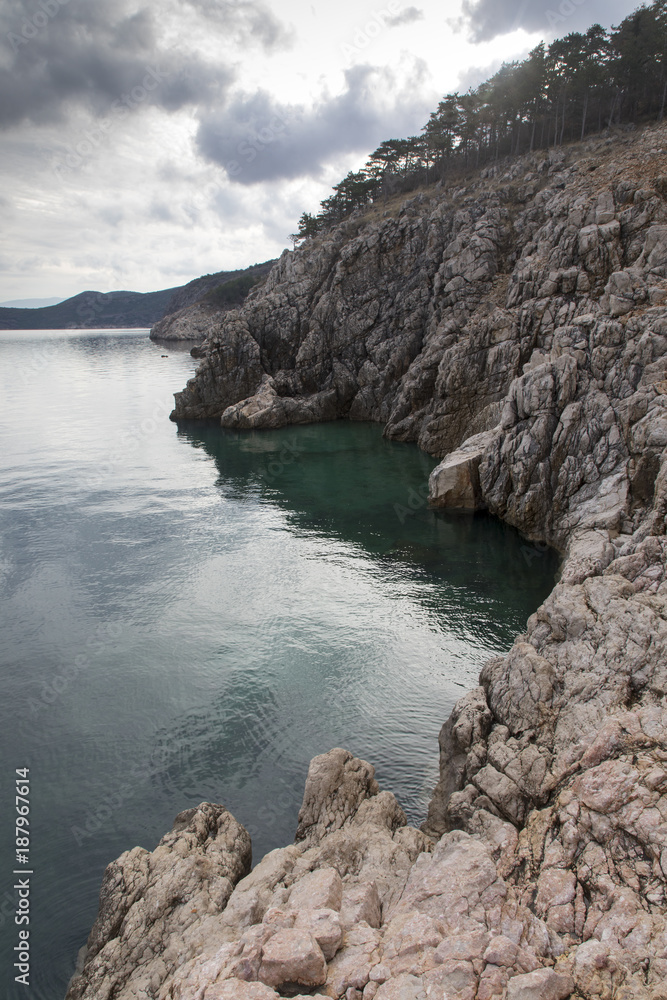 coastline on island krk, croatia
