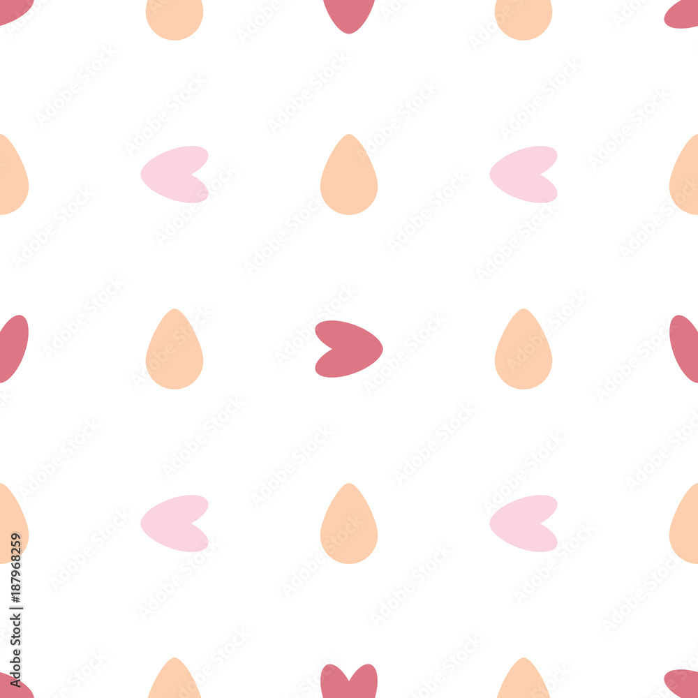 Symmetrical Easter pattern with eggs and hearts. Seamless background. Vector Symmetrical Easter pattern with eggs and hearts. Seamless background. Vector