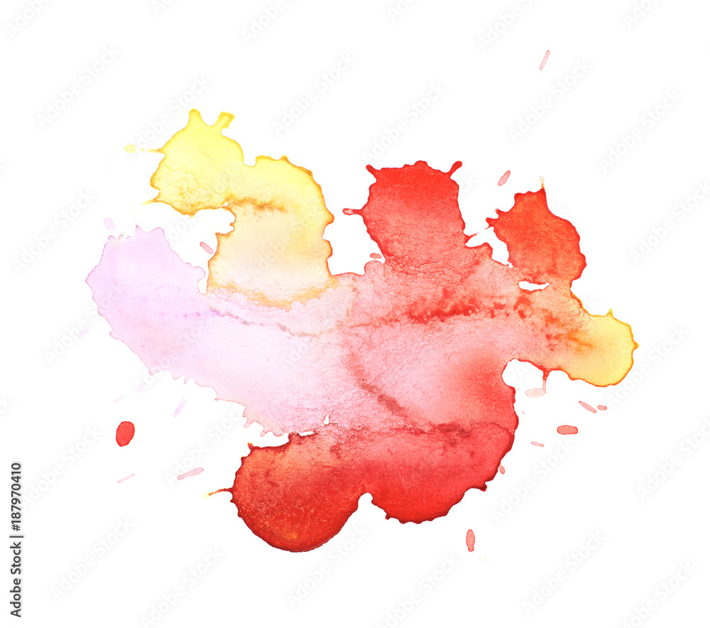 Watercolor drop stain isolated