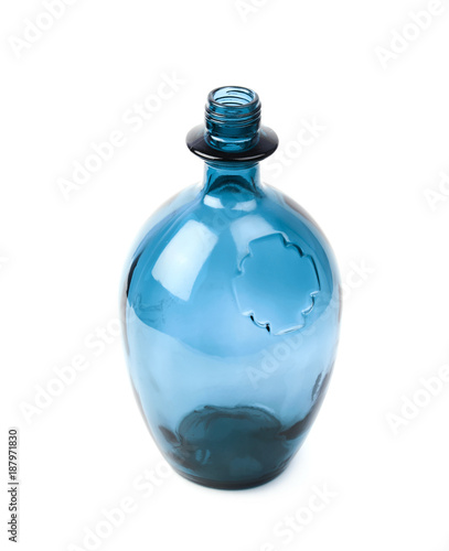 Colored glass bottle isolated