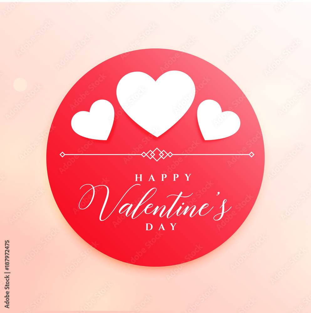 happy valentine's day illustration with white hearts