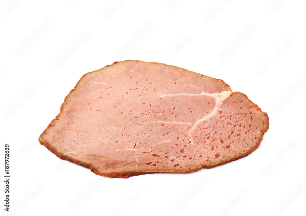 Sliced smoked ham meat isolated Sliced smoked ham meat isolated