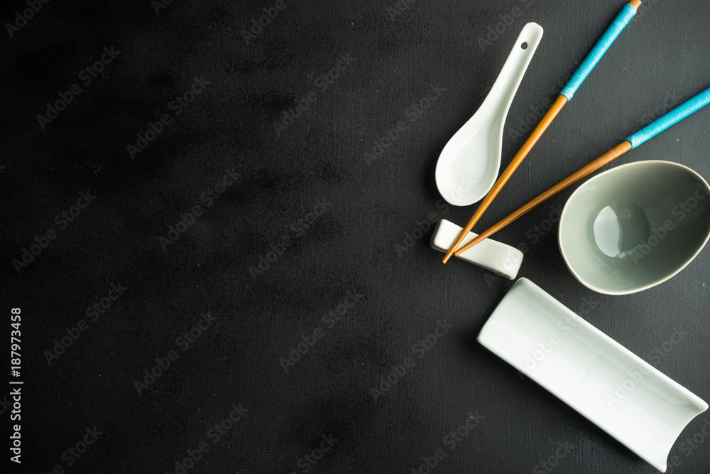 Table setting with chopsticks Table setting with chopsticks