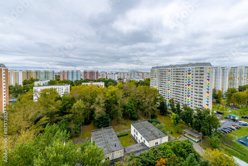 Modern residential high-rise houses in new districts of Moscow 