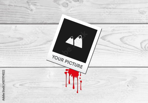 instantané  photo  avec fond en bois et éclaboussures de peinture 
