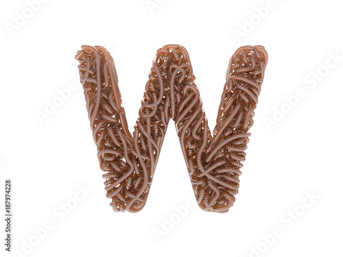 Wallpaper Mural Abstract alphabet. Worms font. Letter W Torontodigital.ca