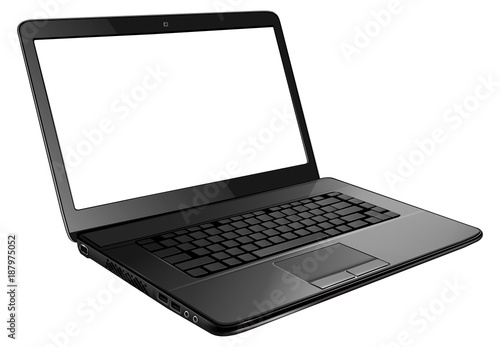 Laptop computer isolated with empty screen