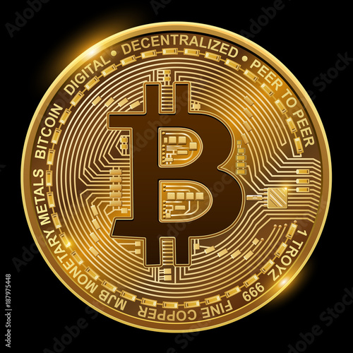 Bitcoin isolated on black