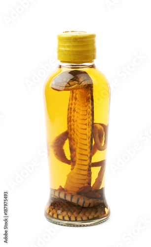 Bottle of alcohol isolated