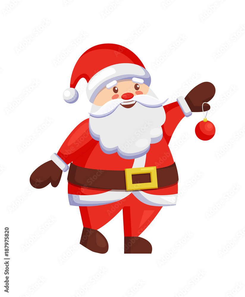 Santa Claus Winter Holiday Ball in Hands Christmas Santa Claus Winter Holiday Ball in Hands Christmas