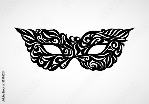 Black and white isolated masquerade mask